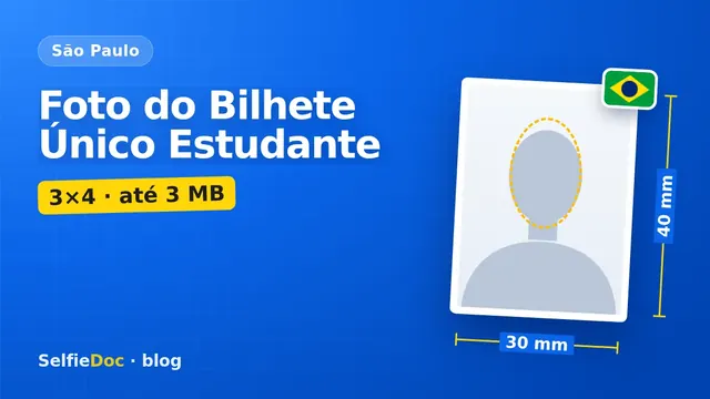 Foto 3x4 para o Bilhete Único de Estudante da SPTrans