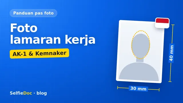 Pas foto lamaran kerja 3x4 cm di atas map lamaran dan kartu kuning AK-1