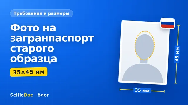 Три фотографии 35×45 мм на белом фоне для загранпаспорта старого образца