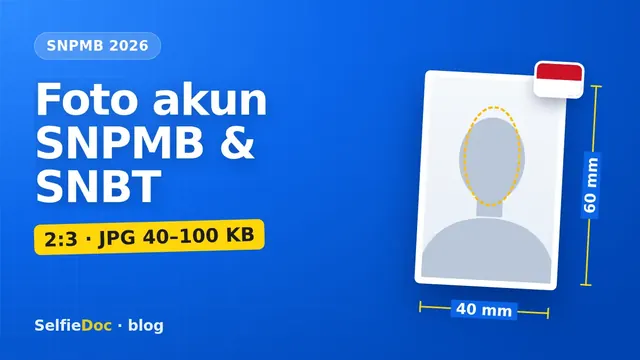 Pasfoto akun SNPMB untuk UTBK-SNBT: 4x6, JPG 40–100 KB